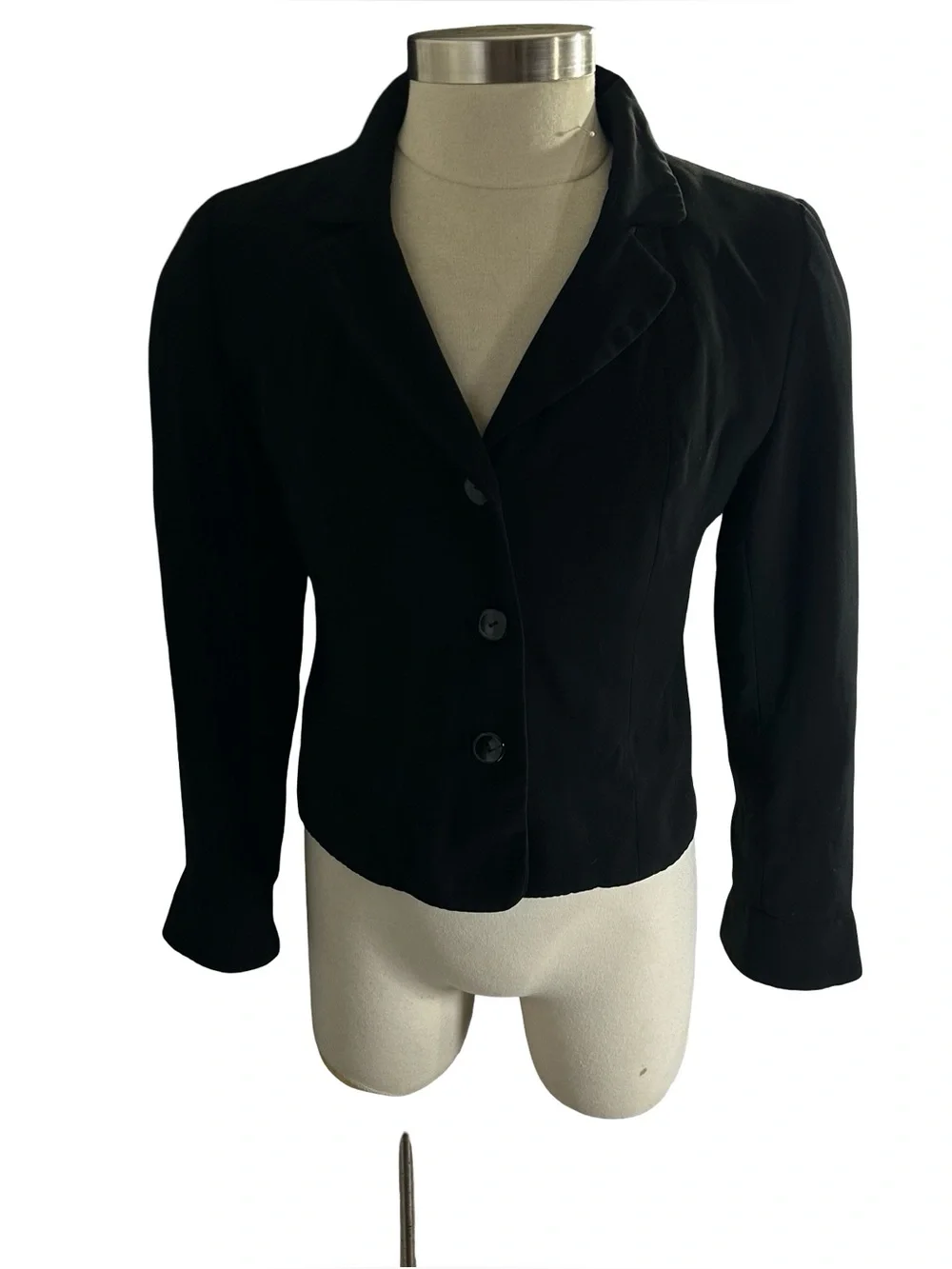 Giorgio Sant Angelo Blazer Womens Black 3 Button Flared Cuff Jacket Sz 10